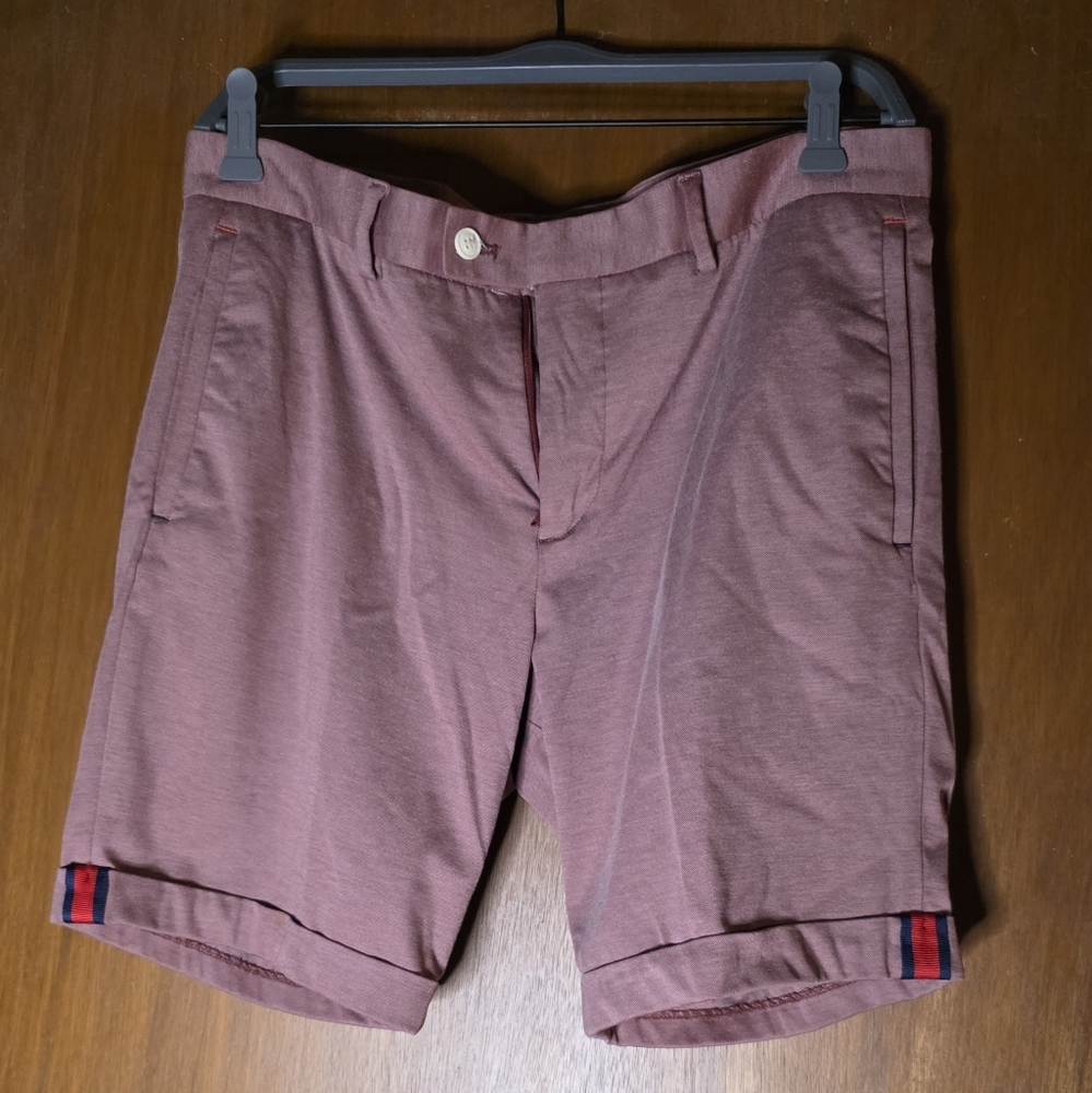 Zara Man Mauve Flat Front Shorts Size 31